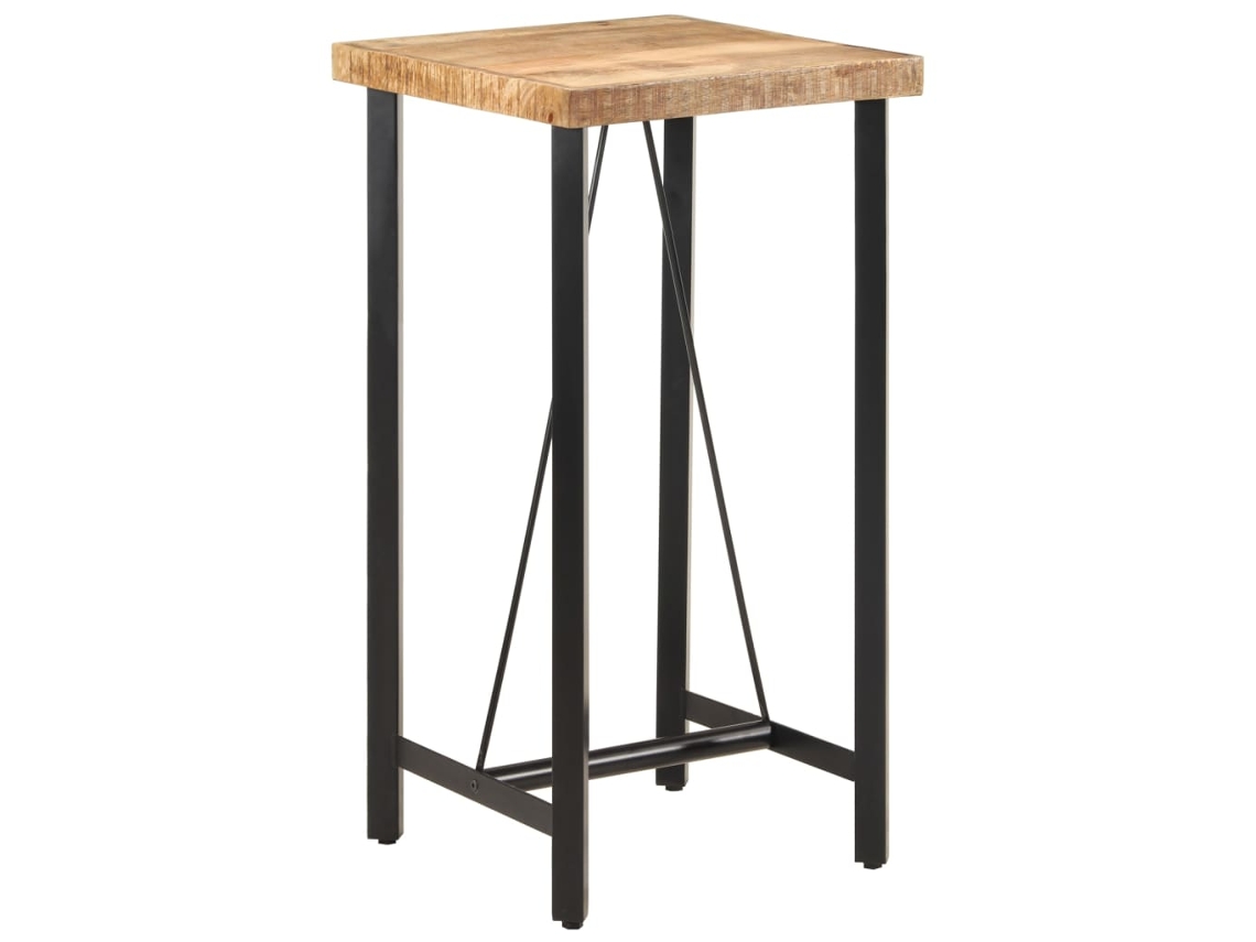 Vidaxl Mesa De Bar 55x55x107 Cm Madeira De Mangueira Maciça E Ferro