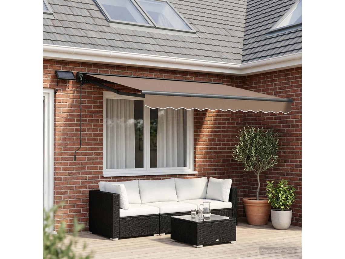 Vidaxl Estrutura De Toldo Manual Com Leds 3,5 X 2,5 M