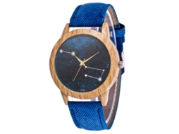 Relógio de pulso casual de quartzo com pulseira de jeans azul para homens, mulheres e casais.