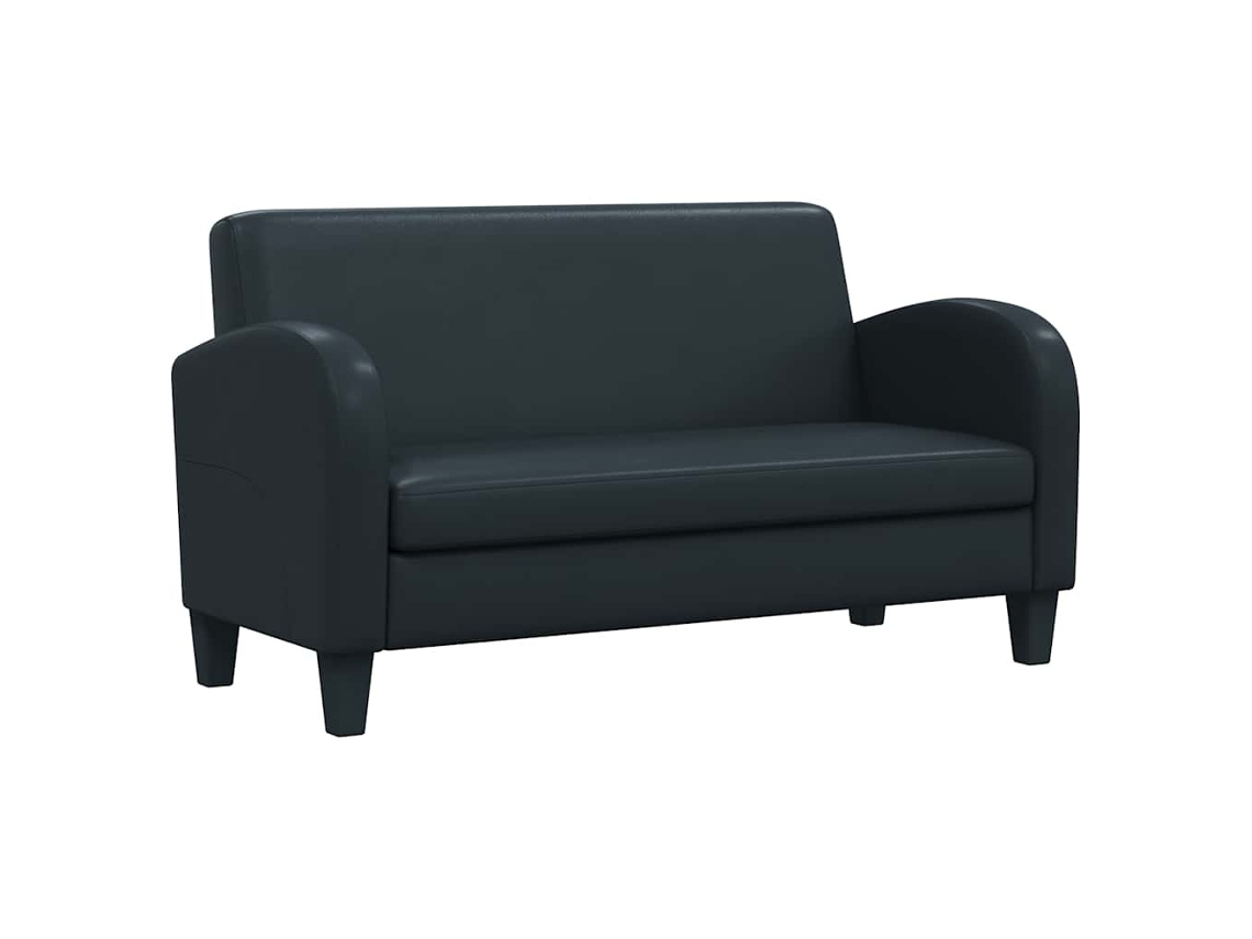 Vidaxl Sofá De 2 Lugares Couro Artificial Preto