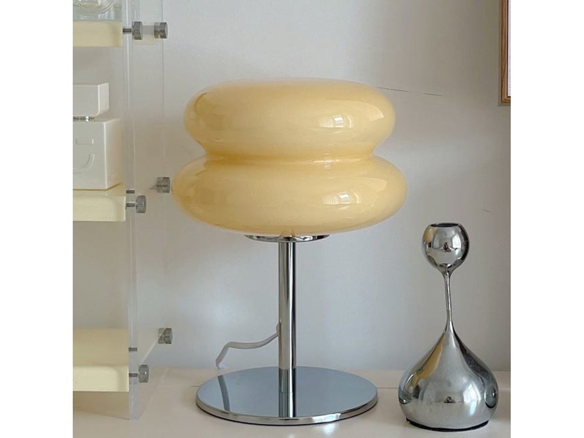 Kit 2 Candeeiros De Mesa Led Retro Em Vidro Usb Creme