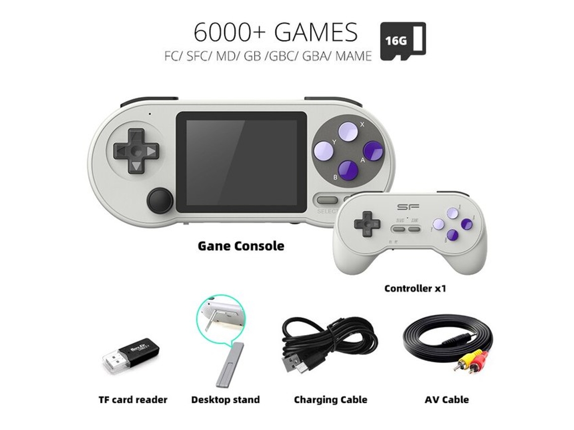 Data Frog Sf2000 Console De Jogos Portátil De 3 Polegadas Ips Retro Game Consoles De Jogos Integrados 6000 Jogos Videogames Retrô Para Bar Brilvibera