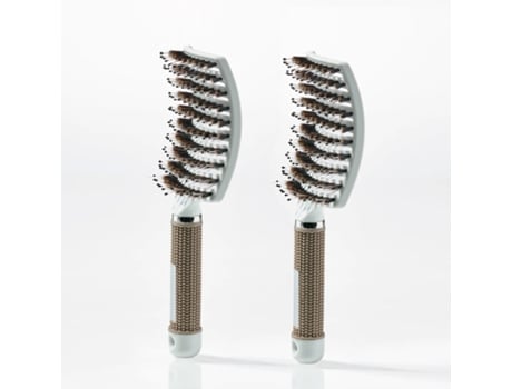 Escova de Remo Curva Escova de Cabelo com Cerdas de Javali X 2 YUAIA HAIRCARE