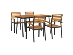 Maison Exclusive - Conj. Jantar P/ Jardim 5 Pcs Madeira De Acácia Maciça E Metal