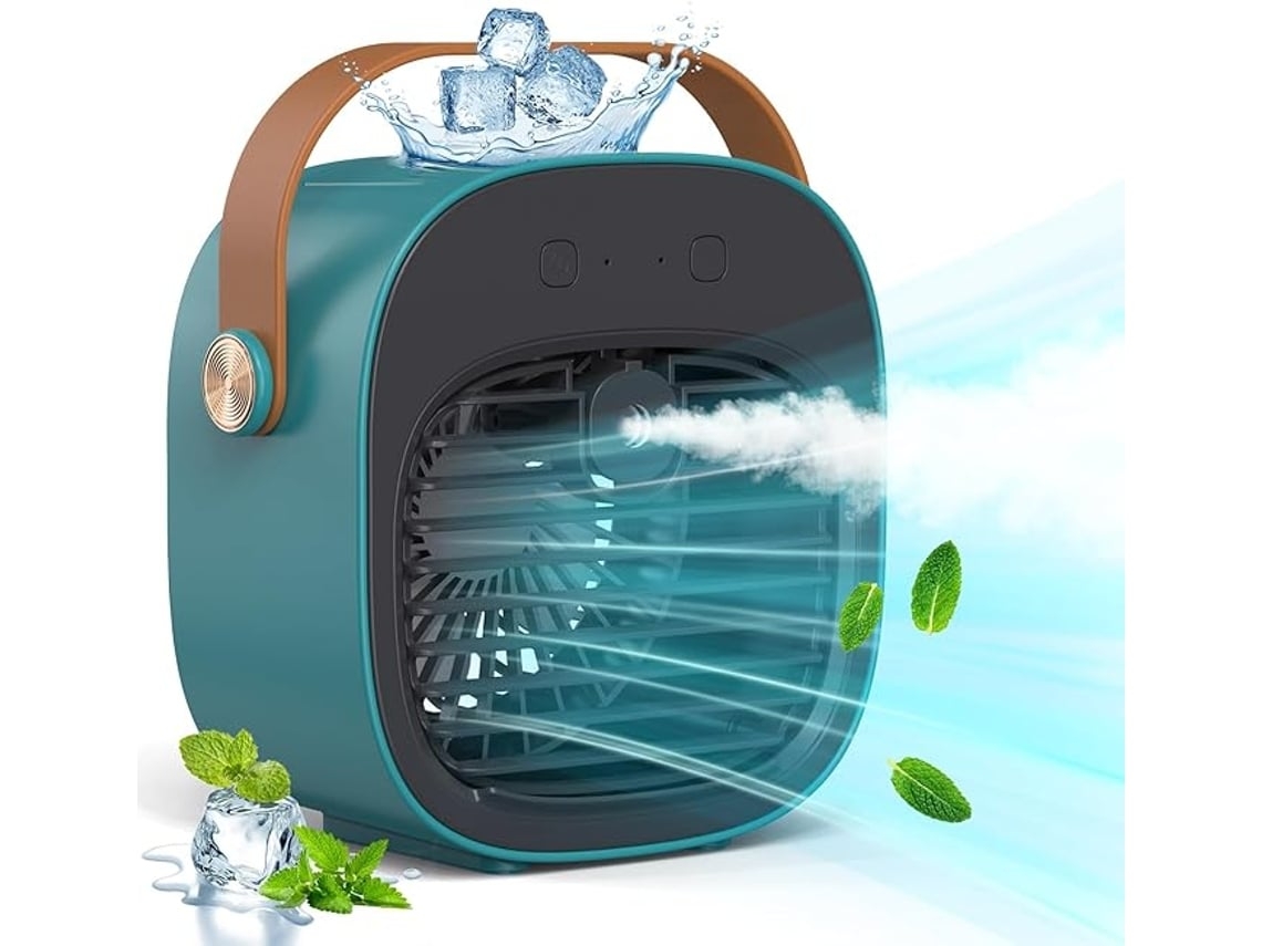 Ventilador De Ar Condicionado Portátil, Recarregável De 5200mah, Três Velocidades De Vento, Adequado Para Casa, Quarto, Viagem Ecológica Liptaptyn