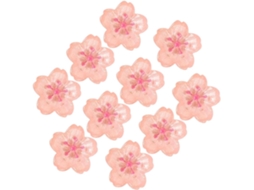 Conjunto De 10 Tachinhas Decorativas Em Formato Flor Cerejeira Rosa, Feitas De Resina E Metal, Fáceis De Usar No