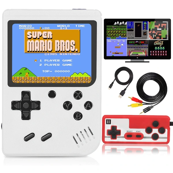 Console Portátil Retrô com 400 Títulos Clássicos AQUAFORGE