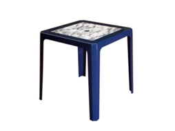 Mesa apilable 70x70 cm azul marmol 4025