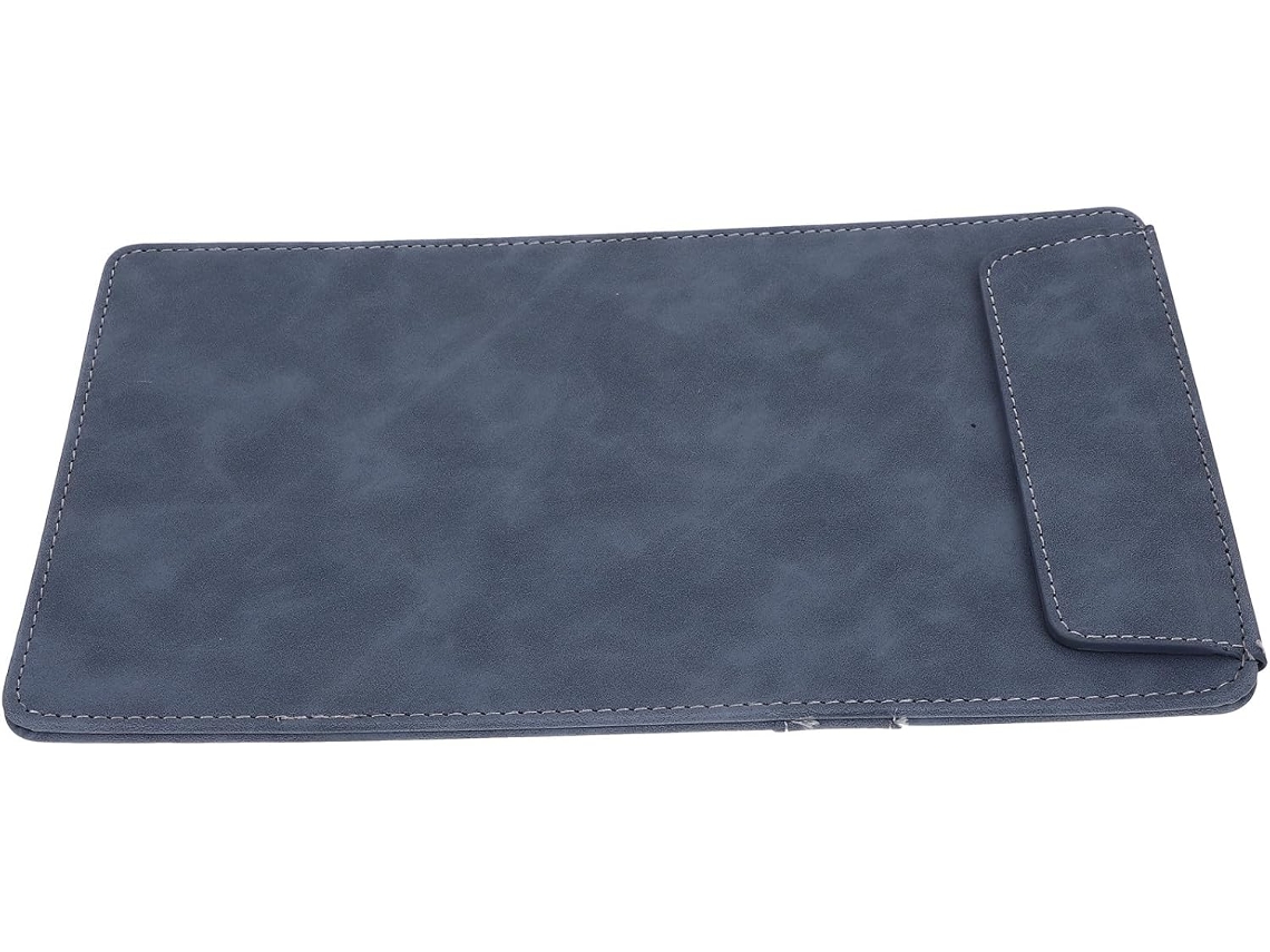Prancheta De Couro A5 15x25 Cm Azul Jeans Multifuncional para Mesa e Restaurante, Organizador de Documentos E