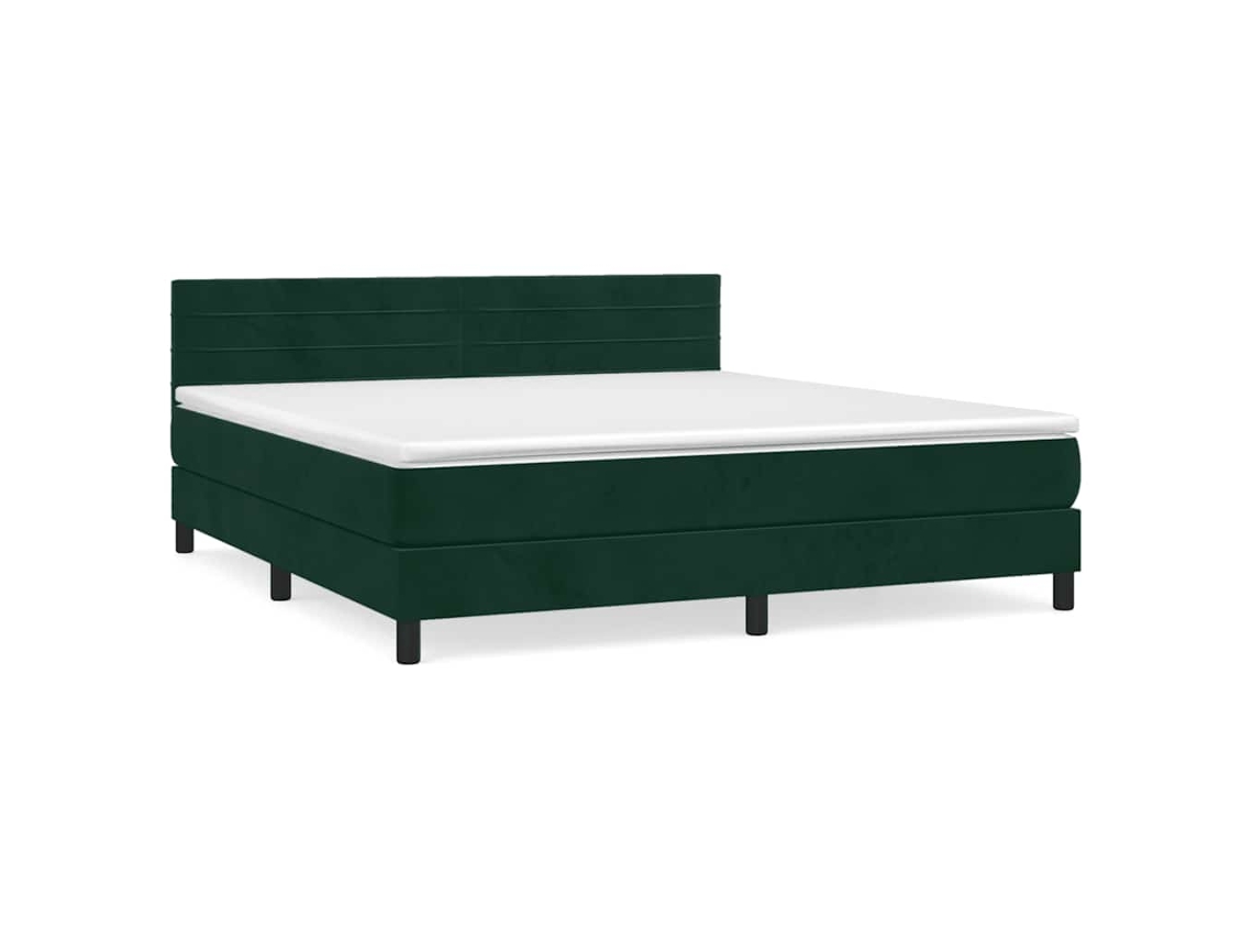 Cama Box Spring Vidaxl Verde Veludo (203 X 160 X 88 Cm)