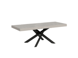 Mesa Extensível 160/264x90 Cm Volantis Premium Cashmere Pernas Antracite Itamoby