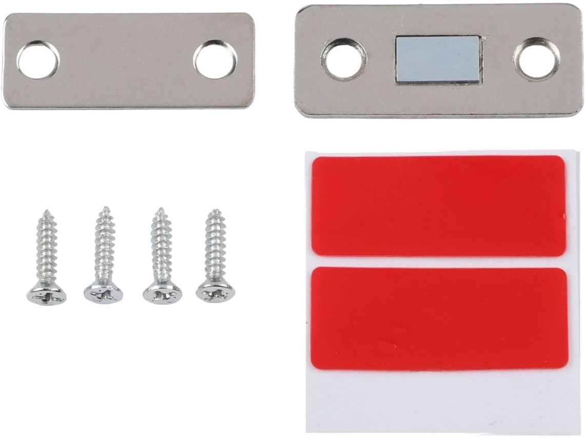 Conjunto De 2 Fechos Magnéticos Para Portas Armários, Guarda Roupas, Gavetas E Gabinetes, Com Ímã Forte E Trava De Metal