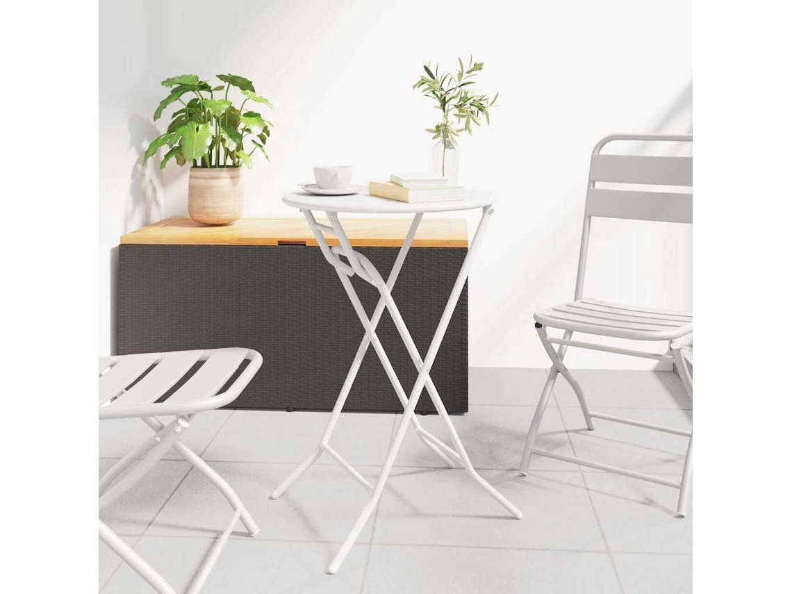 Vidaxl Mesa De Jardim Branco 50 X 50 X 72 Cm Metal