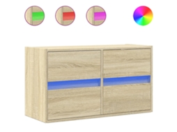 Móvel de Parede com Luzes Led Carvalho Sonoma MAISON EXCLUSIVE (80x31x45 cm)
