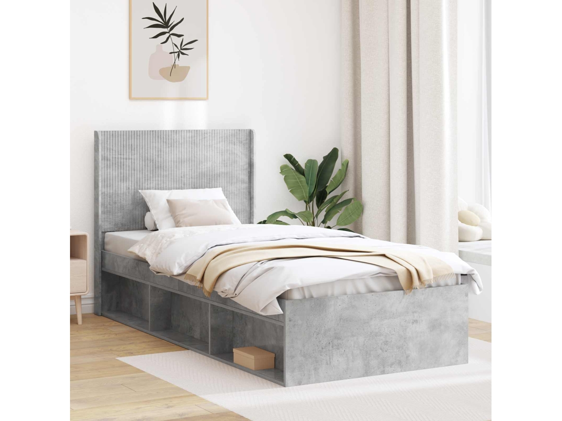 Vidaxl Estrutura De Cama Com Armazenamento E Cabeceira