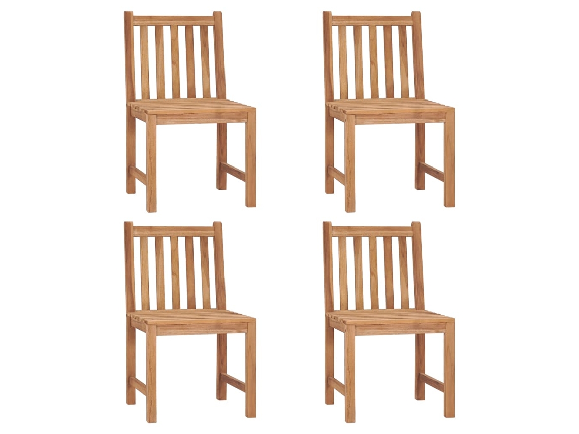 Cadeiras De Jardim 4 Pcs Madeira Teca Maciça Dkd Home Decor