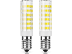2 Lâmpadas LED E14, 5W, Branco Frio, 6000K, 550lm, para Campainha, Cozinha, Parafusadas | S/MARCA