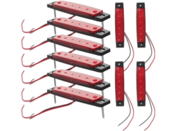 Conjunto De 10 Luzes Sinalização Lateral Em Led Vermelho Para Carro,caminhão E Reboque-