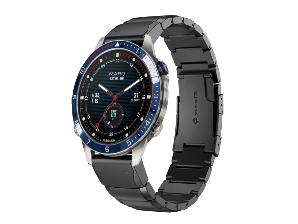 Bracelete para Garmin Marq Captain Gen 2 XIAOMOYU em Aço Inoxidável com Estampa de Casco de Tartaruga Preto