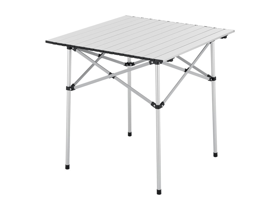 Mesa de campismo dobrável Castilenti alumínio 70x70x70 cm- Prata [EN.CASA]