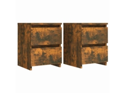 Bedside Cabinet, Bedside Cabinets Vidaxl Marrom Madeira Processada (n/a)