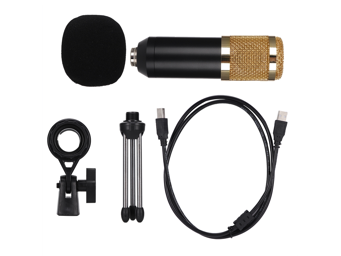 Microfone Condensador Usb Portátil Bm800 Para Computador E Notebook Com Tripé