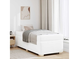 Vidaxl Estrutura da Cama com Colchão Branco 90 X 200 Cm Tecido