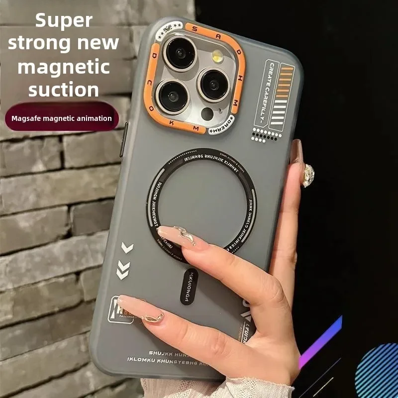 (capa Magnética Para Iphone 14, Cinza), Suporta Carregamento Sem Fio Magsafe, Capa De Proteção Com Moldura De Lente Em Metal E Botões