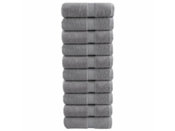 Vidaxl Toalhas De Bidé Premium Solund 10pcs 30x50 Cm 600 Gsm Cinzento