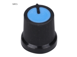 50 Peças Tapa de Pomodoro Giratório 15x17mm Diâmetro 6mm para Potenciômetro WH148 Azul S/MARCA