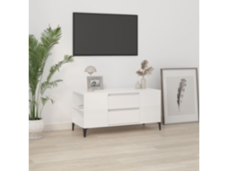 Vidaxl Móvel P/ Tv 102x44,5x50 Cm Derivados Madeira Branco Brilhante