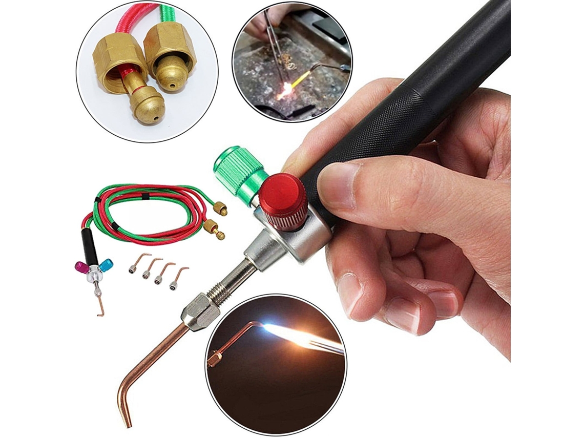 Elysve Kit De Mini Maçarico De Solda Com 5 Bicos, Com Design Funcional E Acabamento Durável