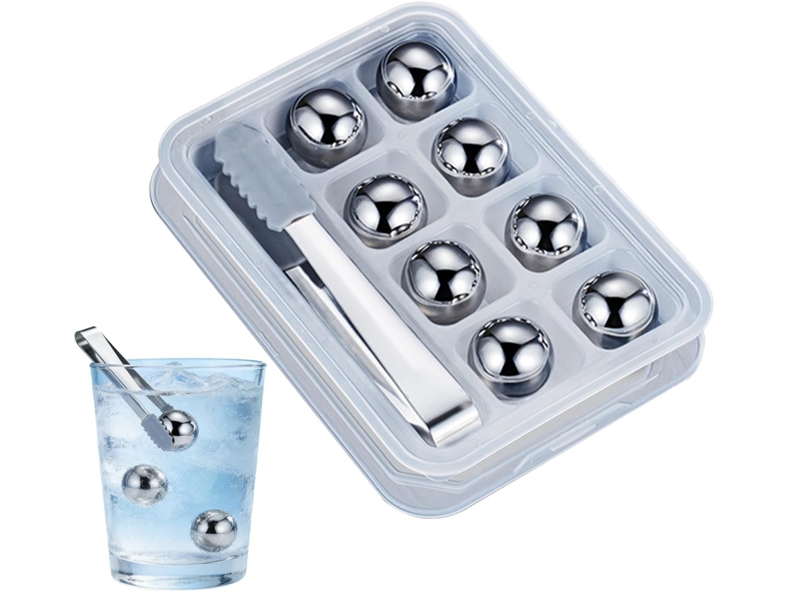 Bolas De Gelo Reutilizáveis Para Uísque - 8 Esferas Refrescantes