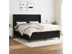 Vidaxl Cama Com Molas/colchão 160x200 Cm Tecido Preto