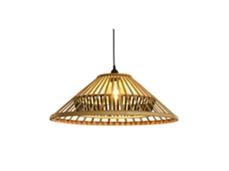 Luminária de Teto em Bambu Marrom Natural, 60x60x26cm ALEXANDRA HOUSE LIVING
