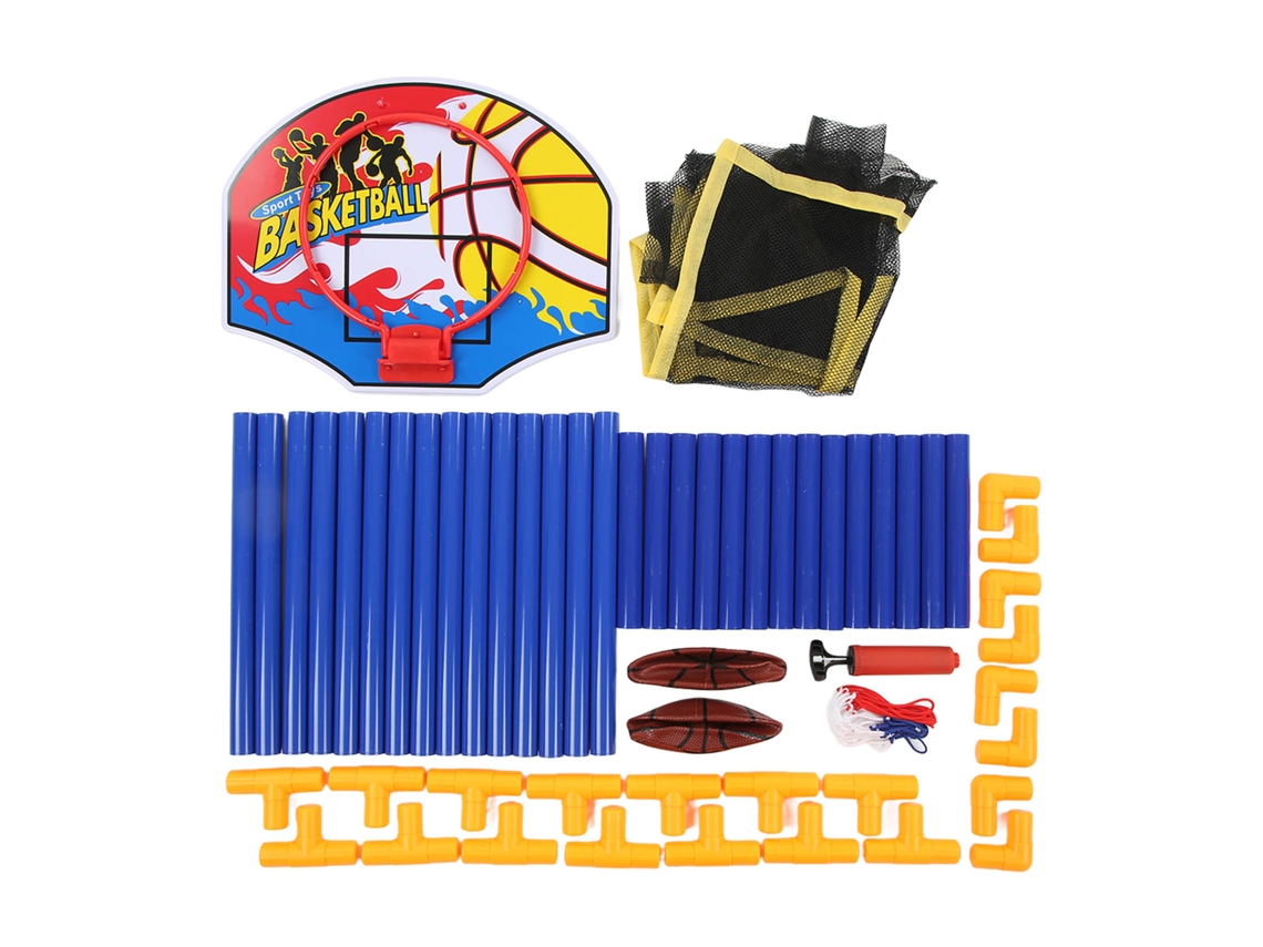Primerox conjunto de Aro de Basquete Infantil Ajustável para Interior com Acessórios e Melhoria de Habilidades Motoras