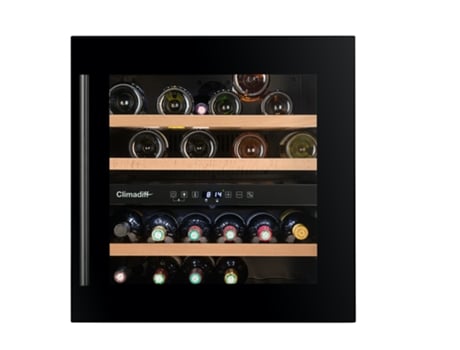 Cave de Vinho Encastre CLIMADIFF CBI40D1B (36 garrafas - Preto) Duas zonas de temperatura