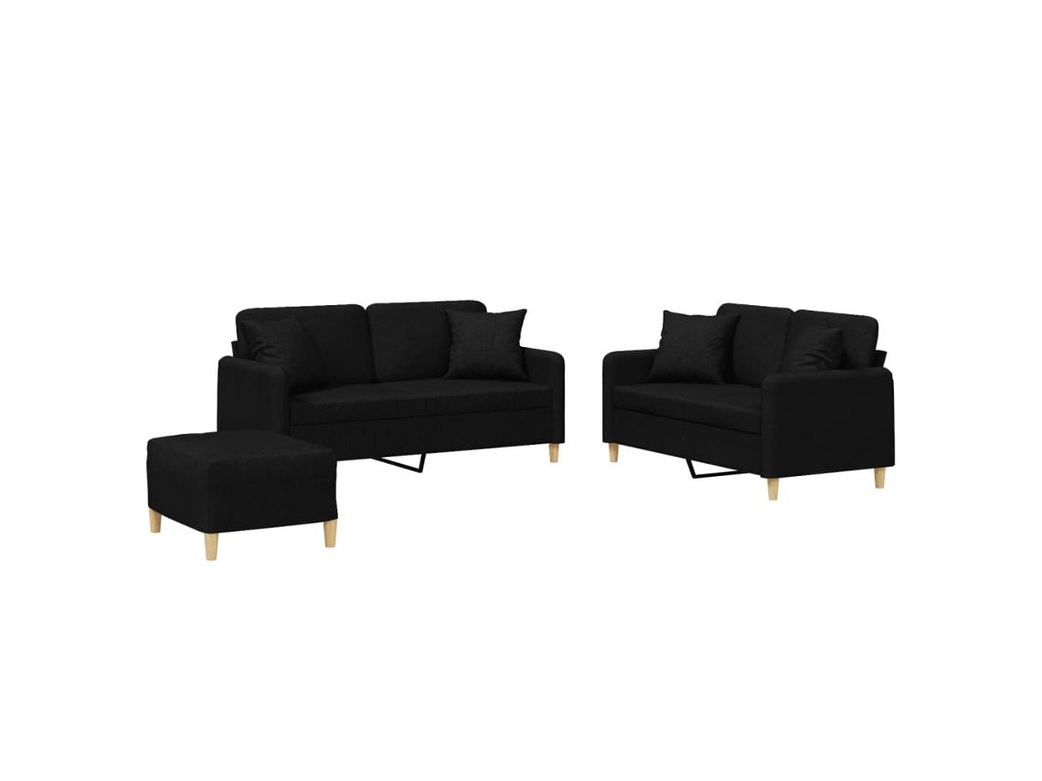 Sofa Set, Sofa Sets Vidaxl Preto Tecido (n/a)