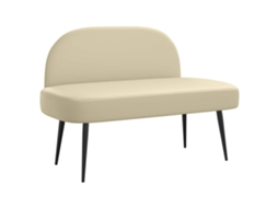 Vidaxl Banco Estofado Com Encosto Creme 110 X 60 X 76 Cm