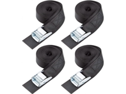 Cintas De Amarração 2 Cm X 40(4 Unidades) Com Capacidade Carga Até 272 Kg, Cor Preta