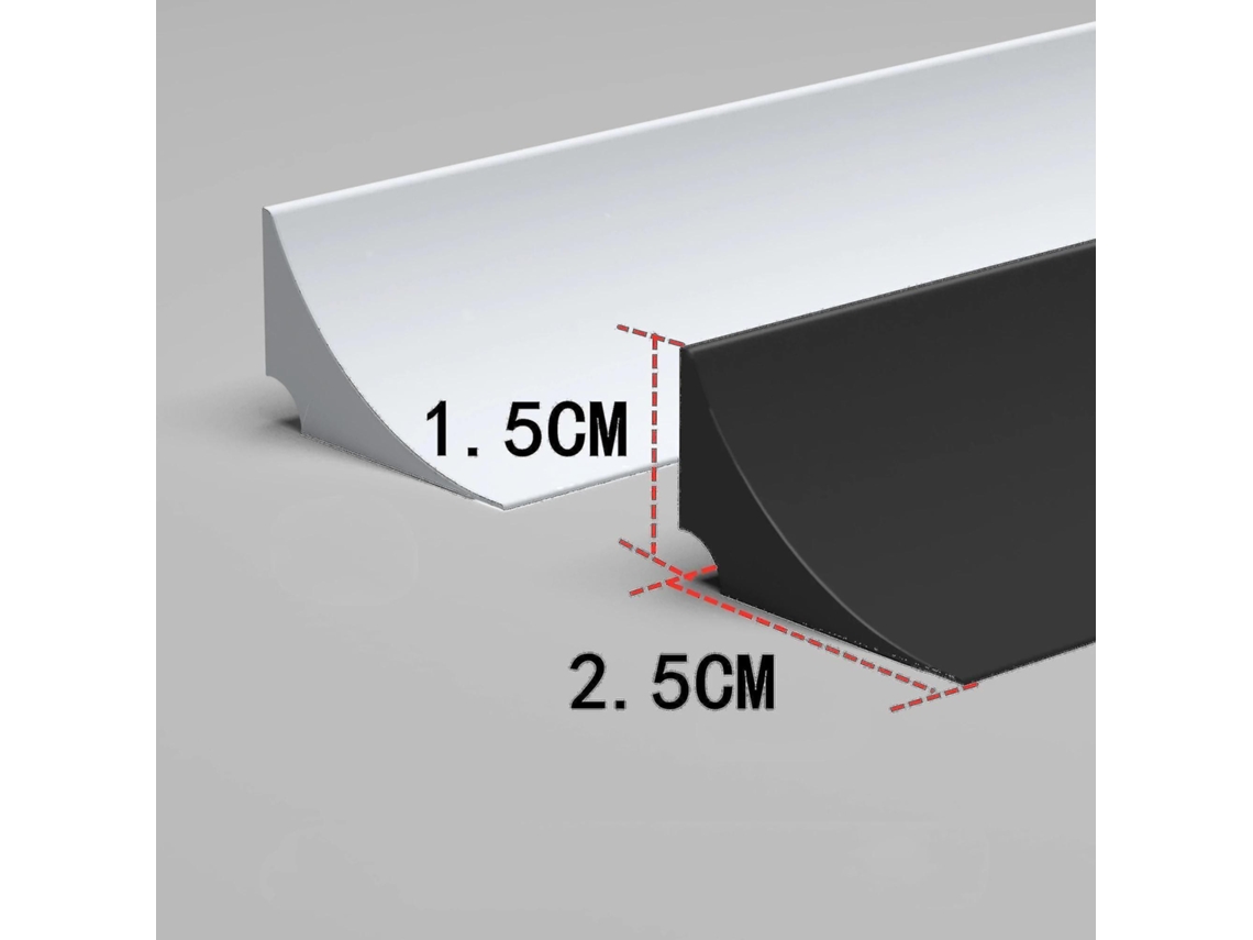 Barreira de silicone flexível 3m para separação seca e úmida na cozinha, banheiro e ducha, sem soleira, 200cm, preto | S/MARCA