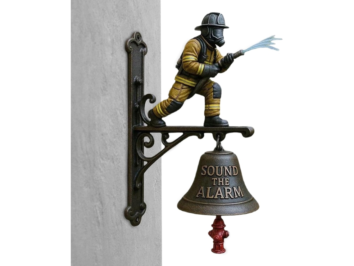 Campainha de Ferro Fundido Alarme Alto Estilo Fazenda com Placa Boas Vindas Rústica para Pendurar CHABERLU