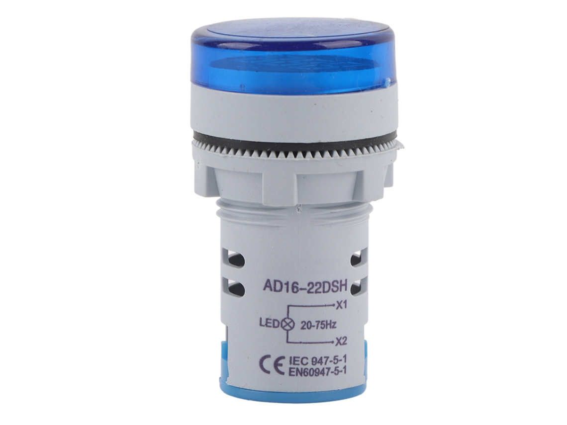 Luz Indicadora De Frequência Hertz Ac Com Display Digital Led Circular Ad16‑22dsh Azul