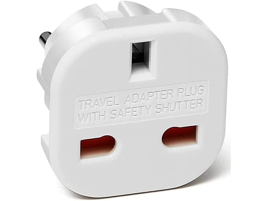 Adaptador Do Reino Unido Para Tomada De Viagem Tipo G Modelo Europeu 2 Pinos C E F Branco