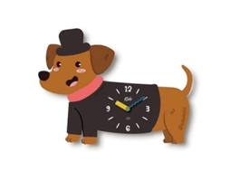 Relógio de Parede com Desenho Cachorro Fofo, Criativo e Decorativo para Sala Estar, Quarto Infantil Ou Jardim Infância. Silencioso. GOKOCO