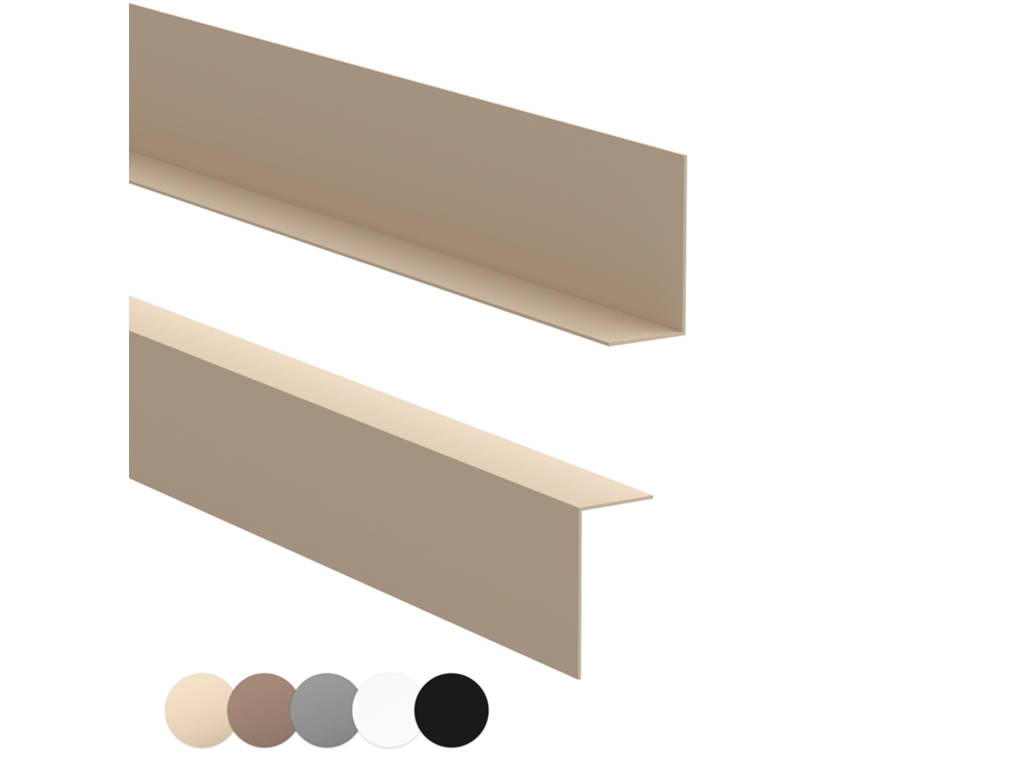 Rodapé Pvc 20x10 Mm Rígido Resistente Uv, 200 Cm, Bege