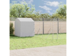 Vidaxl Canil De Exterior Com Teto 10x6x2,5 M Aço Galvanizado Prateado