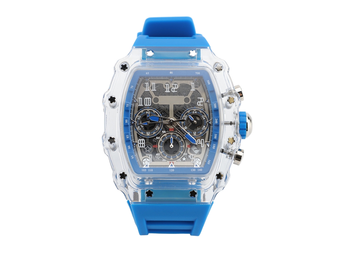 Relógio Transparente Masculino 50m Resistente À Água Pulseira de Silicone Fashio