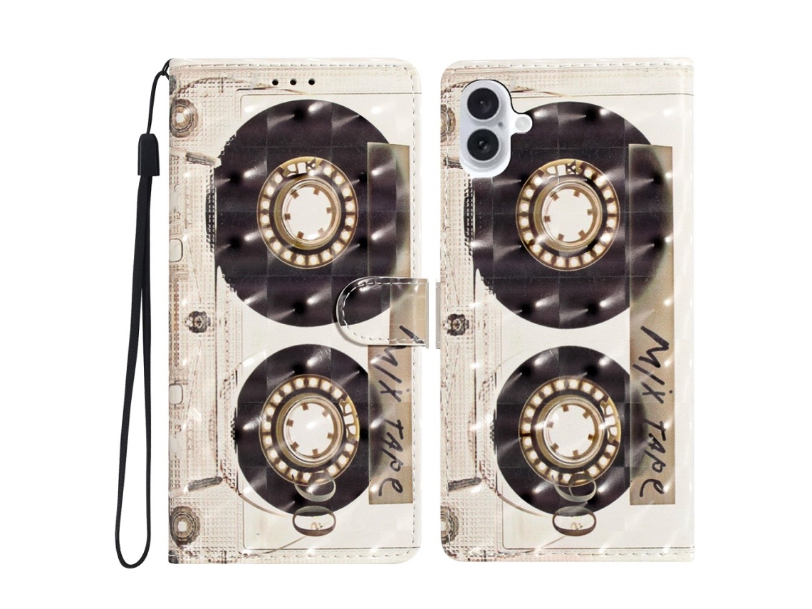 Capa Em Couro Pu Para Apple Iphone 16 Plus - Cassete