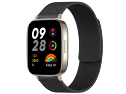 Bracelete para Redmi Watch 3 Silicone Magnético Textura de Lichia Preta XIAOMOYU
